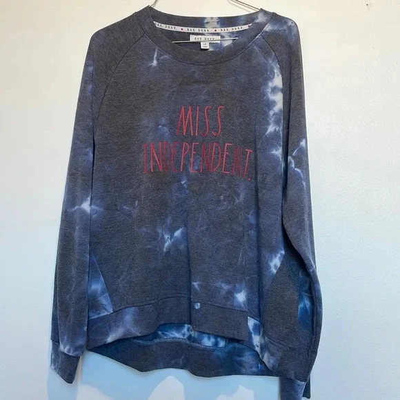 Rae Dunn Miss Independent Tye Dye Crew Neck - Picture 1 of 3